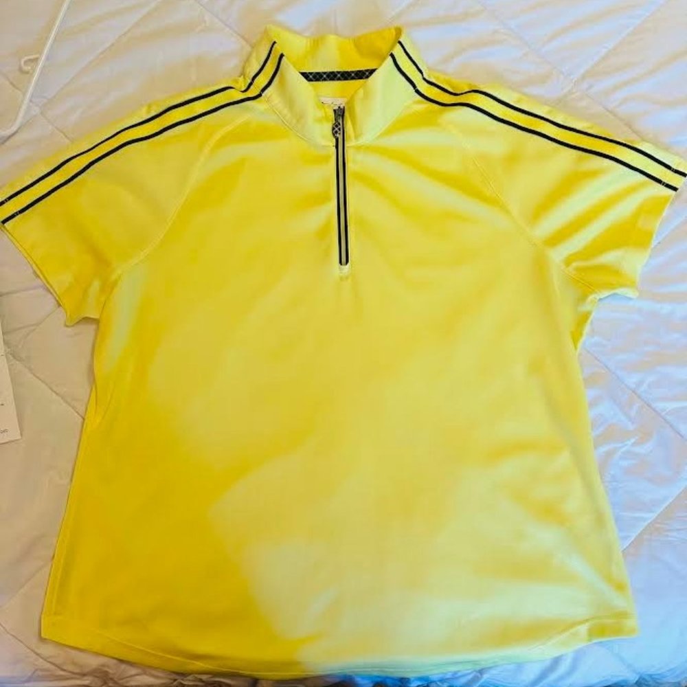 XL Greg Norman, Super Bright Yellow, Short Sleeve Golf Shirt